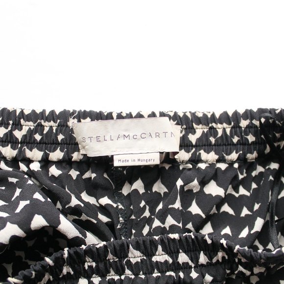 Stella McCartney Heart Print Silk Pants Black White Size 40 - Picture 9 of 13